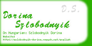 dorina szlobodnyik business card